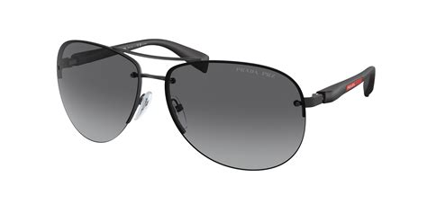 Prada Linea Rossa PS 56MS 65 Polarized Grey Gradient & Black 